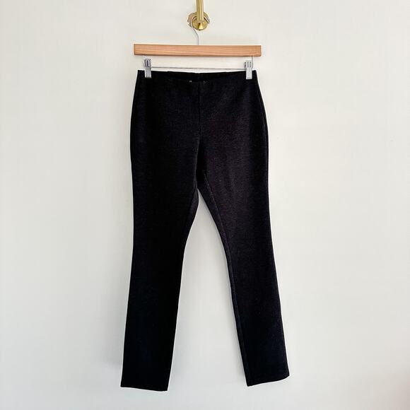 Eileen Fisher Mélange Viscose Stretch Ponte Slim Pant Charcoal - Picture 2 of 11